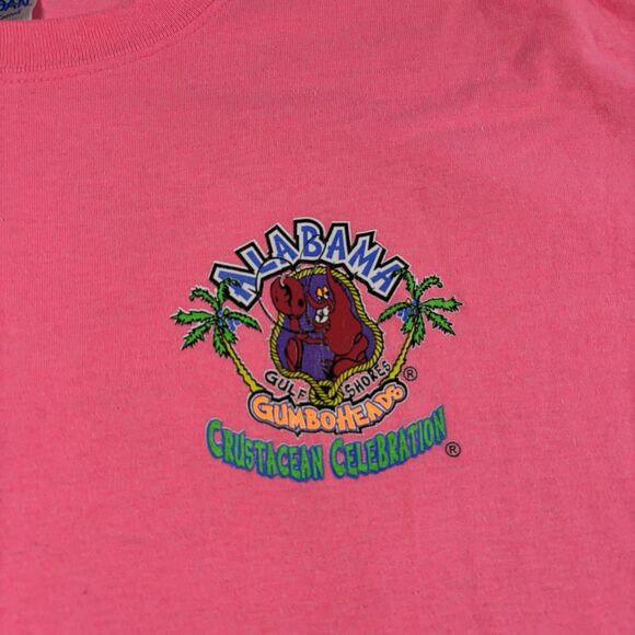 Rare Alabama Gumbo Heads Tee 2014 Mens Size XL Pink Graphic T Shirt Short Sleeve - Picture 3 of 6